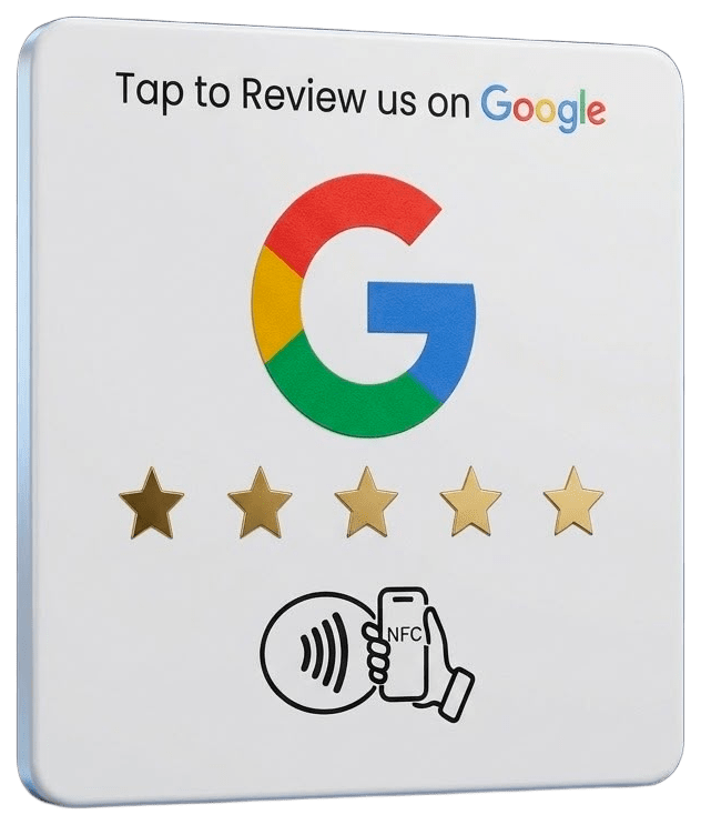 NFC-Karte mit Google-Bewertungslogo zum Sammeln von Bewertungen